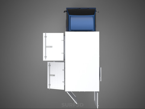 SIDE DOOR PANEL OPEN GATE WINDOW DROP BOX TRUCK FREIGHT CAR CUBE Model 3D