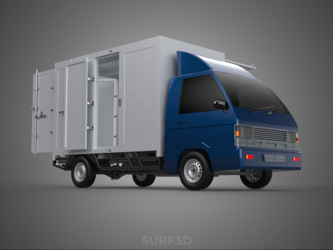 SIDE DOOR PANEL OPEN GATE WINDOW DROP BOX TRUCK FREIGHT CAR CUBE Model 3D