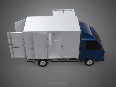 SIDE DOOR PANEL OPEN GATE WINDOW DROP BOX TRUCK FREIGHT CAR CUBE Model 3D