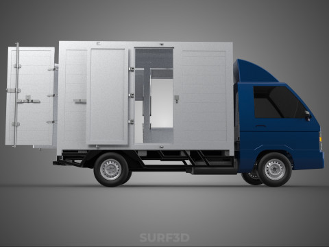 SIDE DOOR PANEL OPEN GATE WINDOW DROP BOX TRUCK FREIGHT CAR CUBE Model 3D
