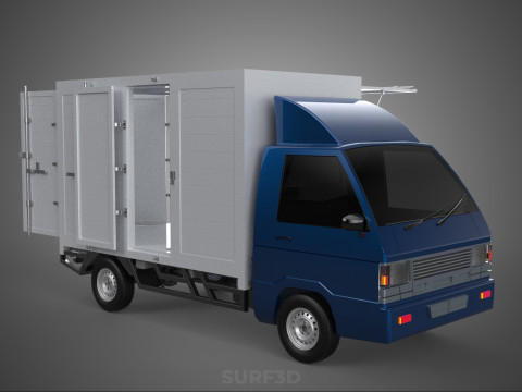 SIDE DOOR PANEL OPEN GATE WINDOW DROP BOX TRUCK FREIGHT CAR CUBE Model 3D