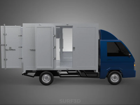 SIDE DOOR PANEL OPEN GATE WINDOW DROP BOX TRUCK FREIGHT CAR CUBE 3D Model