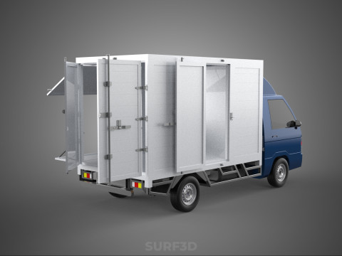 SIDE DOOR PANEL OPEN GATE WINDOW DROP BOX TRUCK FREIGHT CAR CUBE Model 3D