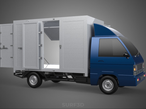 SIDE DOOR PANEL OPEN GATE WINDOW DROP BOX TRUCK FREIGHT CAR CUBE Model 3D