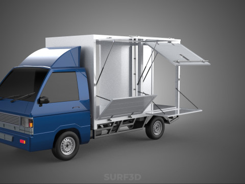 SIDE DOOR PANEL OPEN GATE WINDOW DROP BOX TRUCK FREIGHT CAR CUBE Model 3D