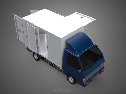 SIDE DOOR PANEL OPEN GATE WINDOW DROP BOX TRUCK FREIGHT CAR CUBE Model 3D