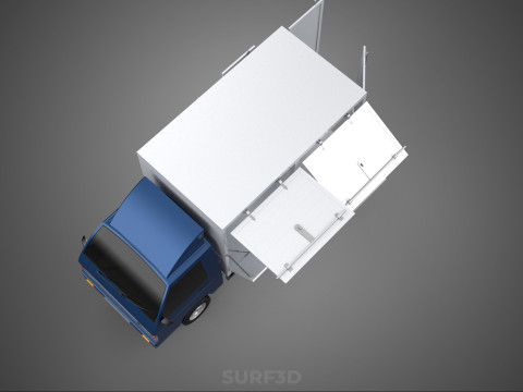 SIDE DOOR PANEL OPEN GATE WINDOW DROP BOX TRUCK FREIGHT CAR CUBE Model 3D