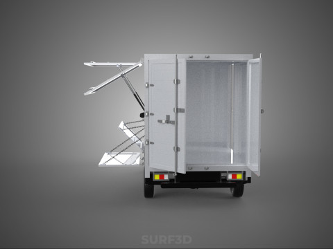 SIDE DOOR PANEL OPEN GATE WINDOW DROP BOX TRUCK FREIGHT CAR CUBE Model 3D