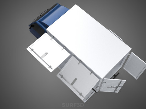 SIDE DOOR PANEL OPEN GATE WINDOW DROP BOX TRUCK FREIGHT CAR CUBE Model 3D