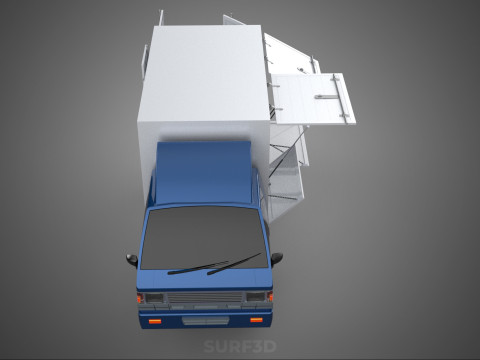 SIDE DOOR PANEL OPEN GATE WINDOW DROP BOX TRUCK FREIGHT CAR CUBE Model 3D