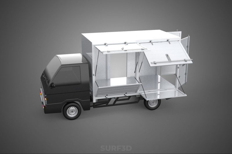 MITSUBISHI COLT L300 PICKUP BOX TRUCK CARGO FREIGHT CUBE VAN CAR 3D Model .c4d .max .obj .3ds .fbx .stl .blend