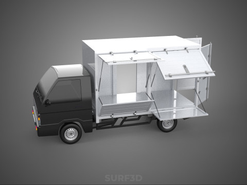 MITSUBISHI COLT L300 PICKUP BOX TRUCK CARGO FREIGHT CUBE VAN CAR Modèle 3D