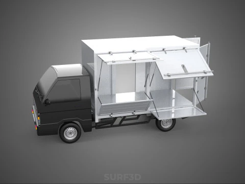 MITSUBISHI COLT L300 PICKUP BOX CAMION CARGO TRASPORTO CUBO VAN AUTO Modello 3D