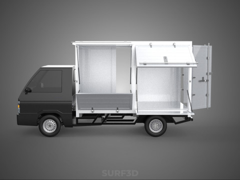 MITSUBISHI COLT L300 PICKUP BOX TRUCK CARGO FREIGHT CUBE VAN CAR 3D Model