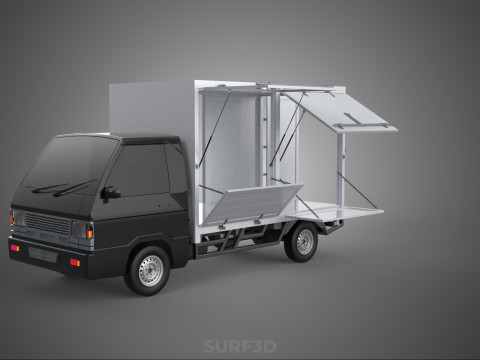 MITSUBISHI COLT L300 PICKUP BOX TRUCK CARGO FREIGHT CUBE VAN CAR 3D Model