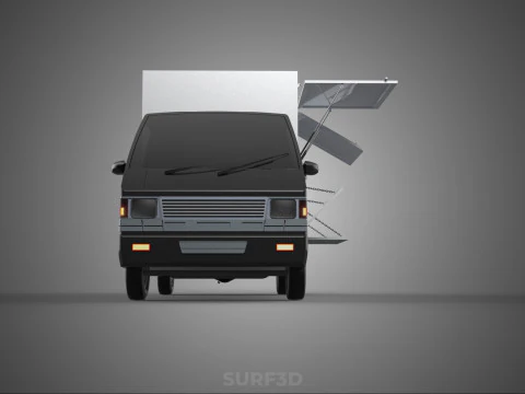 MITSUBISHI COLT L300 PICKUP BOX TRUCK CARGO FREIGHT CUBE VAN CAR 3D Model