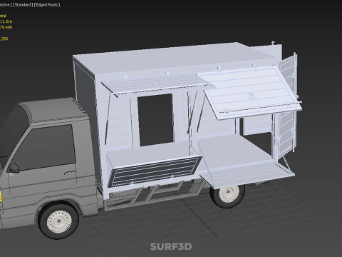 MITSUBISHI COLT L300 PICKUP BOX TRUCK CARGO FREIGHT CUBE VAN CAR 3D Model