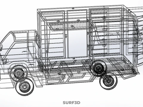 MITSUBISHI COLT L300 PICKUP BOX TRUCK CARGO FREIGHT CUBE VAN CAR 3D Model
