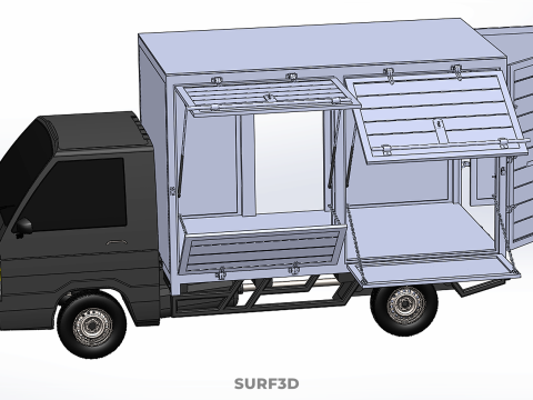 MITSUBISHI COLT L300 PICKUP BOX TRUCK CARGO FREIGHT CUBE VAN CAR 3D Model