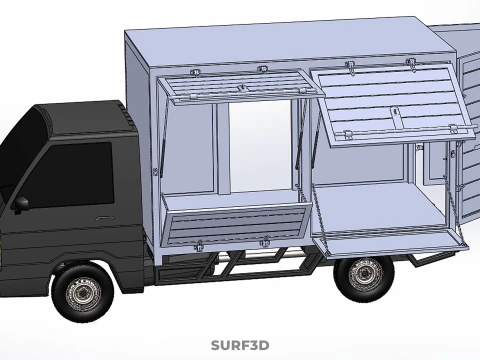 MITSUBISHI COLT L300 PICKUP BOX TRUCK CARGO FREIGHT CUBE VAN CAR 3D Model