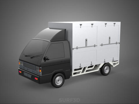 MITSUBISHI COLT L300 BOX TRUCK PICKUP CARGO FREIGHT CUBE VAN CAR 3D मॉडल