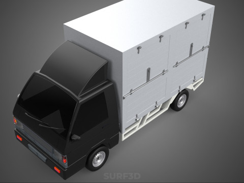 MITSUBISHI COLT L300 BOX TRUCK PICKUP CARGO FREIGHT CUBE VAN CAR 3D 模型