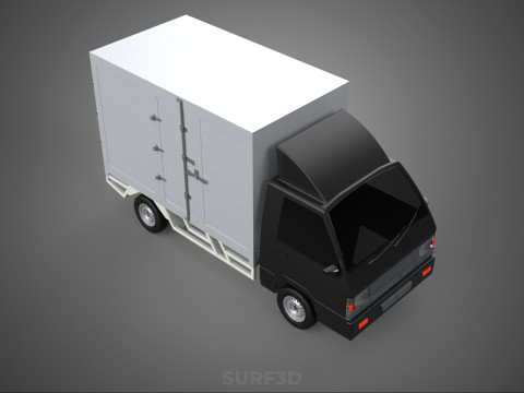 MITSUBISHI COLT L300 BOX TRUCK PICKUP CARGO FREIGHT CUBE VAN CAR 3D 模型