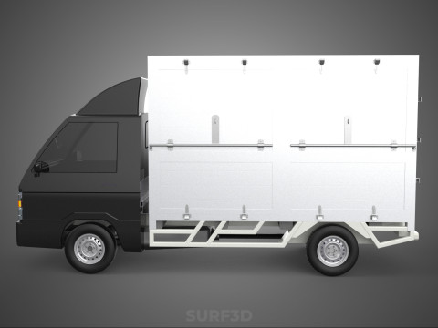 MITSUBISHI COLT L300 BOX TRUCK PICKUP CARGO FREIGHT CUBE VAN CAR 3D 模型