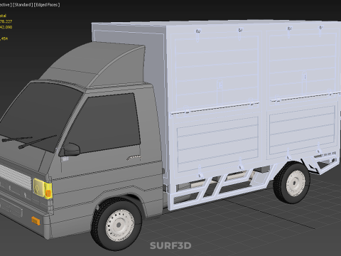 MITSUBISHI COLT L300 BOX TRUCK PICKUP CARGO FREIGHT CUBE VAN CAR 3D 模型