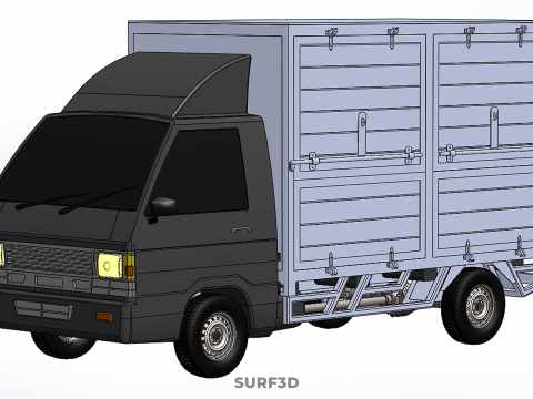 MITSUBISHI COLT L300 BOX TRUCK PICKUP CARGO FREIGHT CUBE VAN CAR 3D 模型
