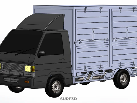 MITSUBISHI COLT L300 BOX TRUCK PICKUP CARGO FREIGHT CUBE VAN CAR 3D Model