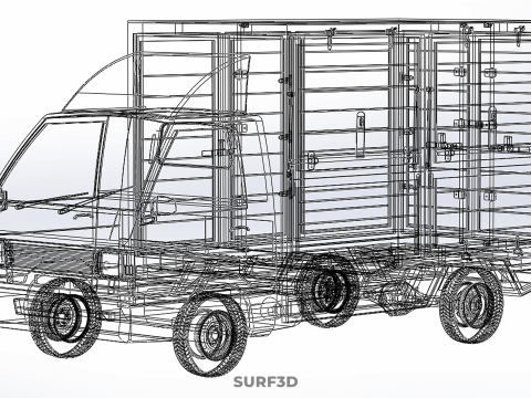 MITSUBISHI COLT L300 BOX TRUCK PICKUP CARGO FREIGHT CUBE VAN CAR 3D 模型