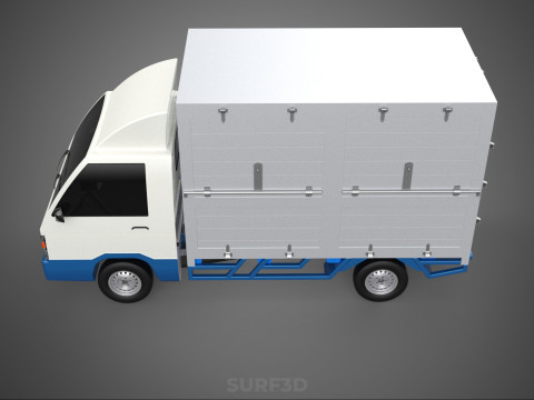 MAIL POST POSTAL SERVIC DELIVERY BOX CUBE TRUCK VAN CAR VEHICLE 3D Modell