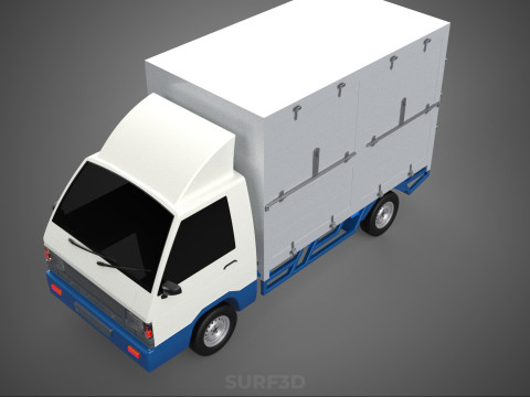 MAIL POST POSTAL SERVIC DELIVERY BOX CUBE TRUCK VAN CAR VEHICLE 3D Modell