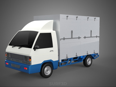 MAIL POST POSTAL SERVIC DELIVERY BOX CUBE TRUCK VAN CAR VEHICLE 3D Modell