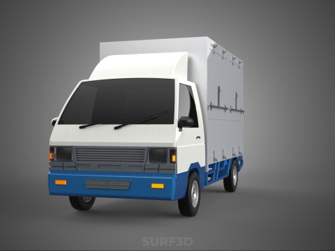 MAIL POST POSTAL SERVIC DELIVERY BOX CUBE TRUCK VAN CAR VEHICLE 3D Modell