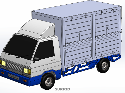 MAIL POST POSTAL SERVIC DELIVERY BOX CUBE TRUCK VAN CAR VEHICLE 3D Modell
