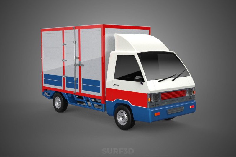 POST MAIL POSTAL SERVICE DELIVERY BOX CUBE TRUCK VAN CAR VEHICLE Modèle 3D .c4d .max .obj .3ds .fbx .stl .blend