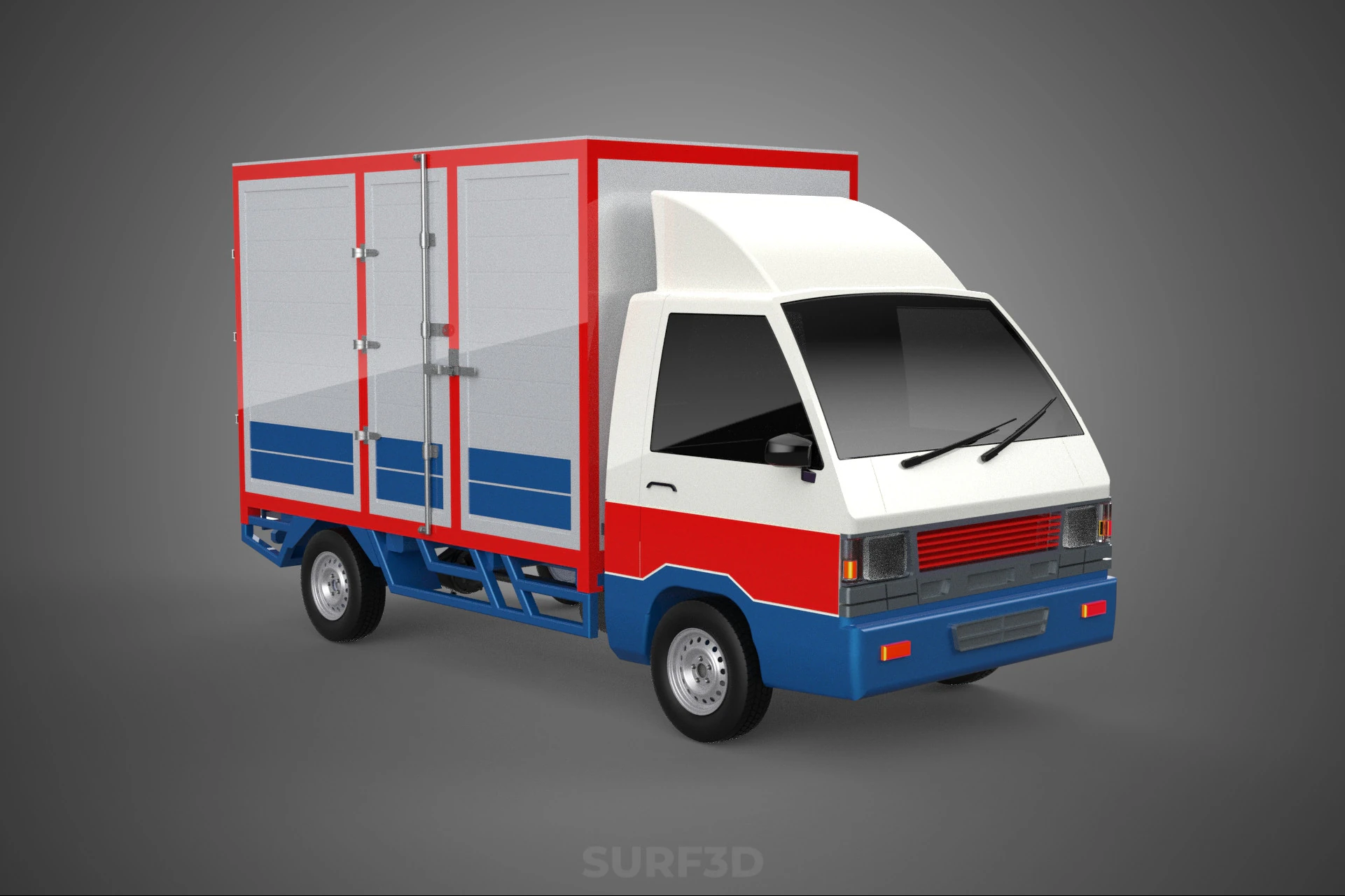 POST MAIL POSTAL SERVICE DELIVERY BOX CUBE TRUCK VAN CAR VEHICLE 3D Model .c4d .max .obj .3ds .fbx .stl .blend 