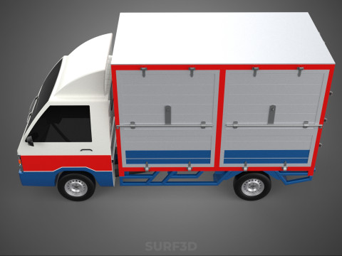 POST MAIL POSTAL SERVICE DELIVERY BOX CUBE TRUCK VAN CAR VEHICLE Modèle 3D