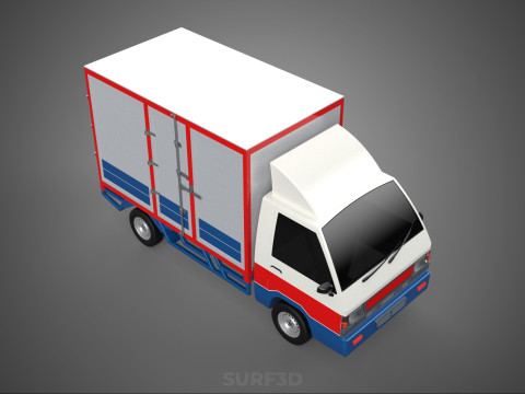 POST MAIL POSTAL SERVICE DELIVERY BOX CUBE TRUCK VAN CAR VEHICLE Modèle 3D