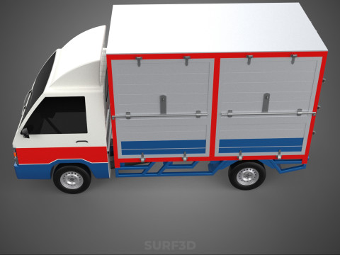 POST MAIL POSTAL SERVICE DELIVERY BOX CUBE TRUCK VAN CAR VEHICLE Modèle 3D