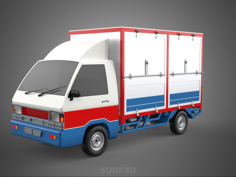 POST MAIL POSTAL SERVICE DELIVERY BOX CUBE TRUCK VAN CAR VEHICLE Modèle 3D