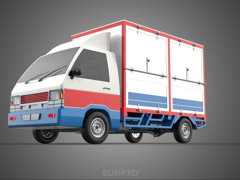 POST MAIL POSTAL SERVICE DELIVERY BOX CUBE TRUCK VAN CAR VEHICLE Modèle 3D