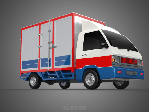 POST MAIL POSTAL SERVICE DELIVERY BOX CUBE TRUCK VAN CAR VEHICLE Modèle 3D