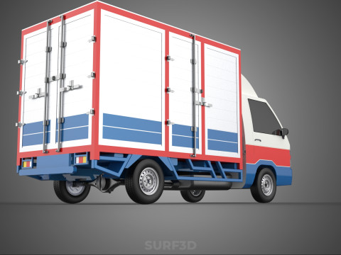 POST MAIL POSTAL SERVICE DELIVERY BOX CUBE TRUCK VAN CAR VEHICLE Modèle 3D