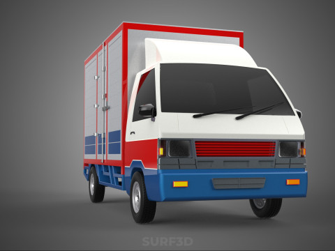 POST MAIL POSTAL SERVICE DELIVERY BOX CUBE TRUCK VAN CAR VEHICLE Modèle 3D
