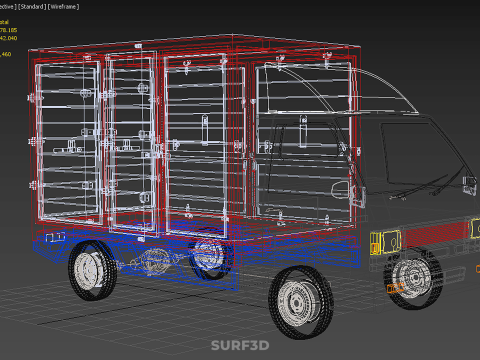 POST MAIL POSTAL SERVICE DELIVERY BOX CUBE TRUCK VAN CAR VEHICLE Modèle 3D