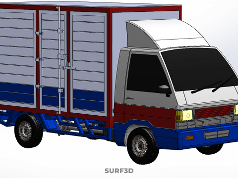 POST MAIL POSTAL SERVICE DELIVERY BOX CUBE TRUCK VAN CAR VEHICLE Modèle 3D