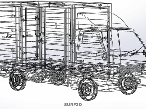 POST MAIL POSTAL SERVICE DELIVERY BOX CUBE TRUCK VAN CAR VEHICLE Modèle 3D